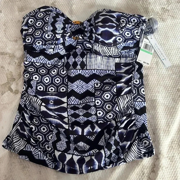 Bleu Rod Beattie Island Time Bandeau Tankini Top Size 8 - Picture 6 of 13